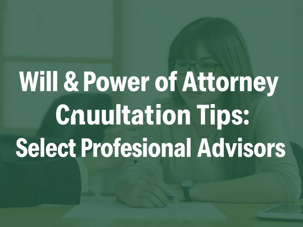 Will & Power of Attorney Consultation Tips: Choose Professional Advisors