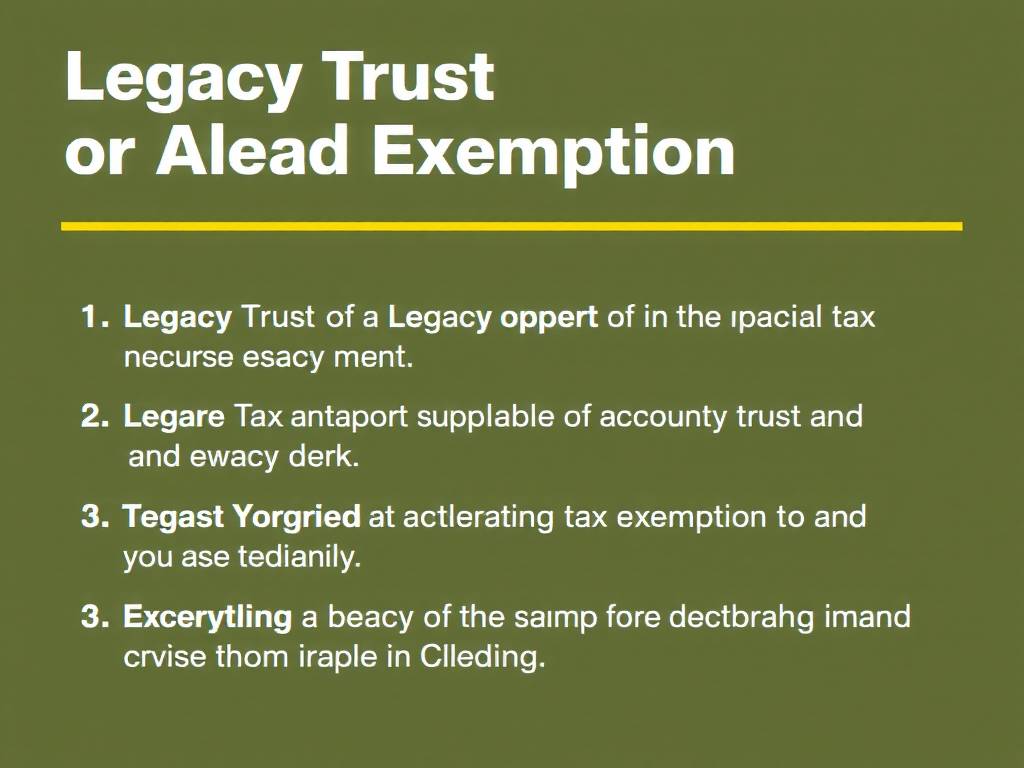 Legacy Trust Tax Exemption Practical Steps