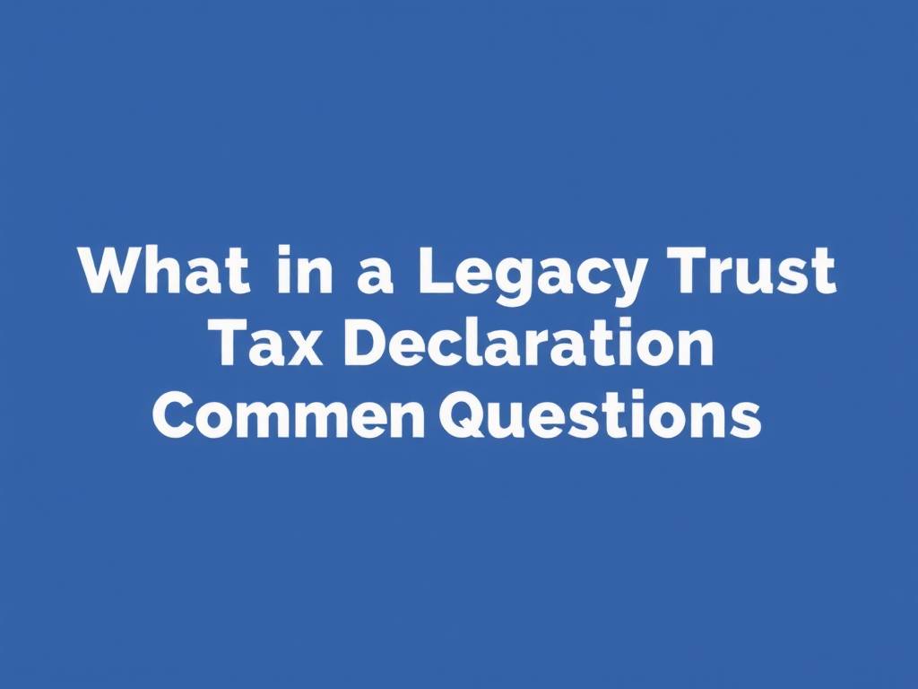 Legacy Trust Tax Declaration Common Questions Legacy Trust Tax Declaration Common Questions