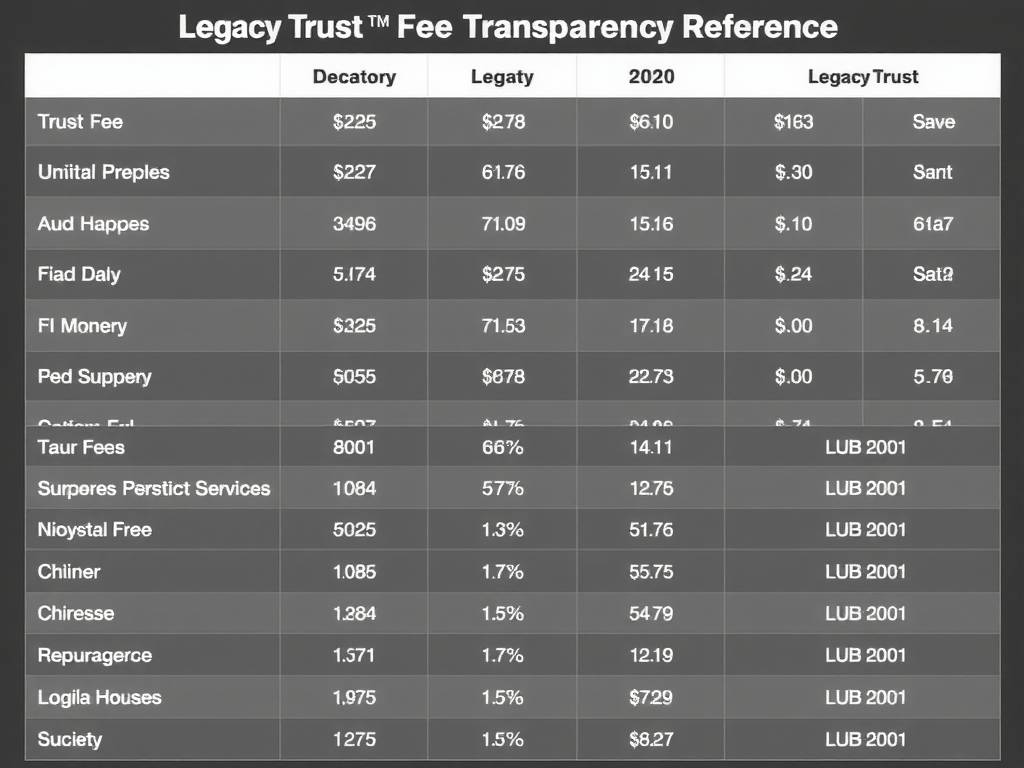 Legacy Trust Fee Transparency Reference Table